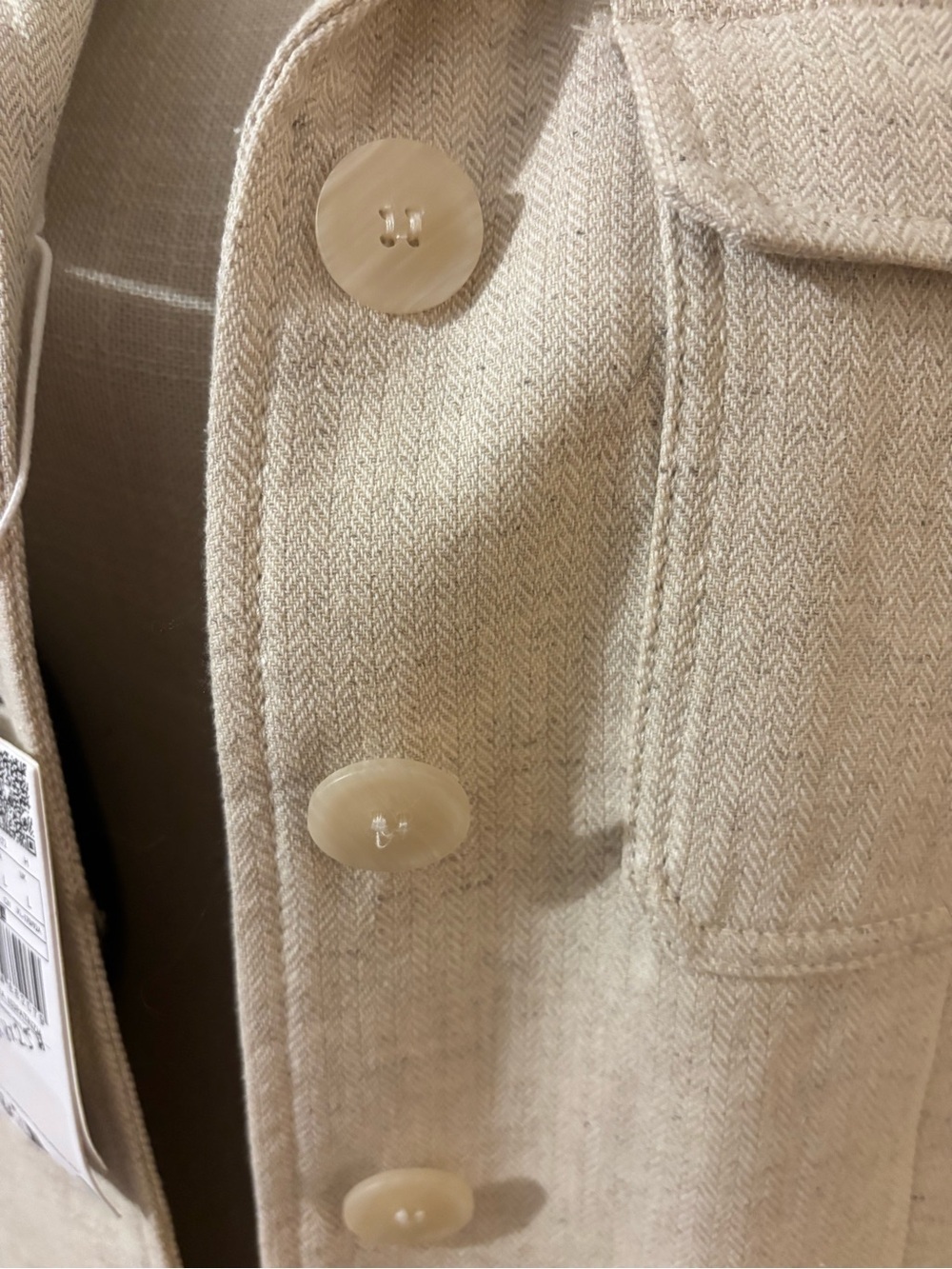 Mango Women's Cream Button-Front Structured Blazer Jacket Sz/L NWT. - Picture 8 of 13
